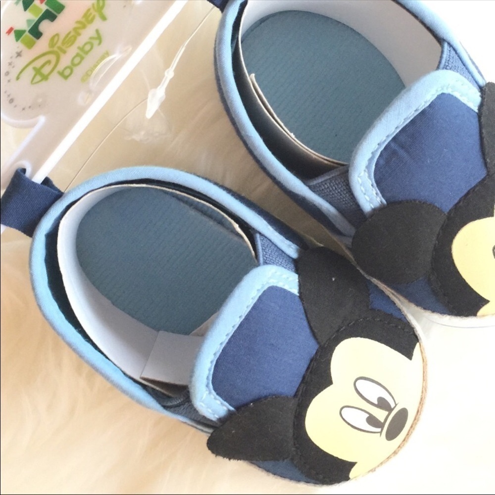Disney Baby Mickey Mouse Ear Slip-On Shoes Navy Blue Infant/Toddler Various Size - Picture 7 of 10